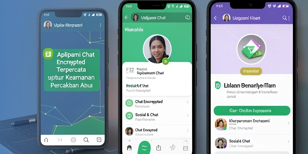 Tampilan antarmuka utama F32 menampilkan fitur chat yang aman dan menarik.