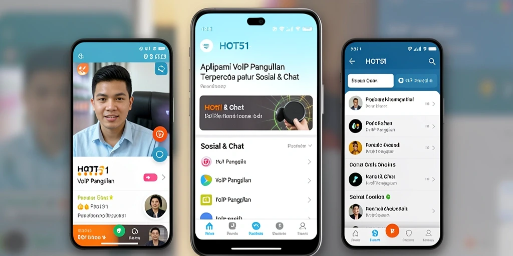 Tampilan intuitif HOT51 untuk panggilan VoIP yang sederhana.