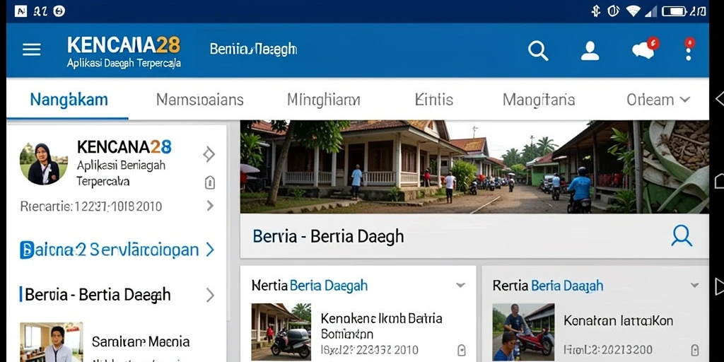 Antarmuka KENCANA28 yang menampilkan berita daerah terkini.