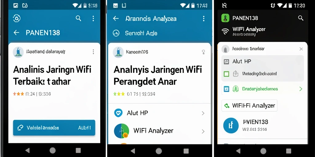 Tampilan antarmuka aplikasi WiFi Analyzer PANEN138 yang informatif dan mudah digunakan.