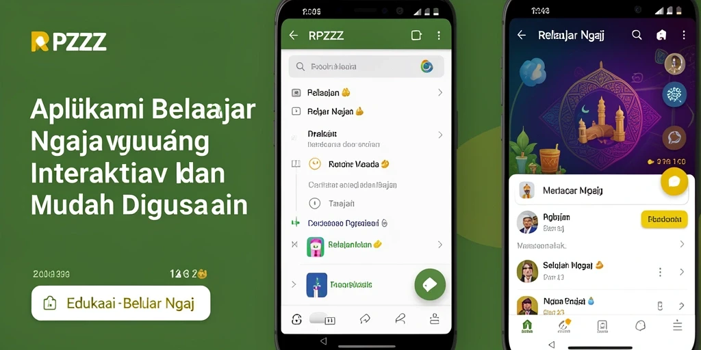 Antarmuka aplikasi RPZZZ untuk belajar ngaji yang interaktif.
